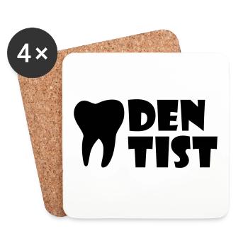 Dentiste (dent) - Dessous de verre (lot de 4) - blanc - Devant