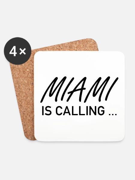 Miami is calling ... - Untersetzer (4er-Set) - Weiß