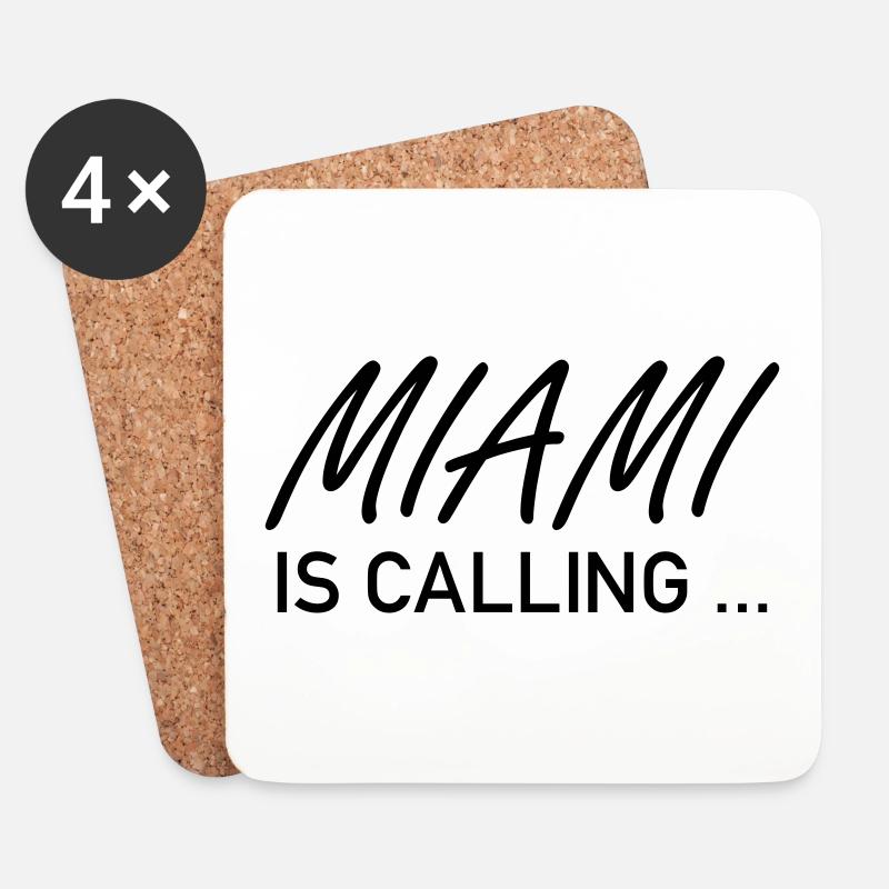 Miami is calling ... - Untersetzer (4er-Set) - Weiß