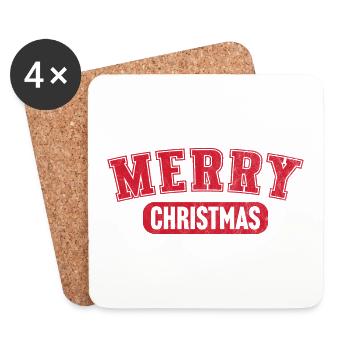 Merry Christmas - Coasters (set of 4) - white - Front