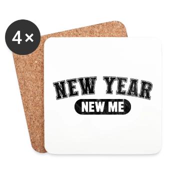 Neujahr Neues Ich - Untersetzer (4er-Set) - Weiß - Vorne