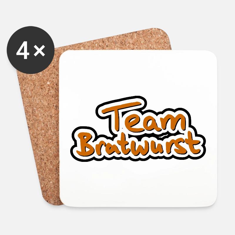 Team Bratwurst - Untersetzer (4er-Set) - Weiß