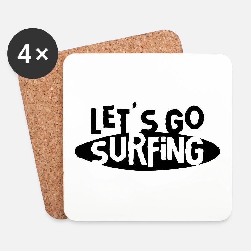 Lass Uns Surfen Gehen Surfing Surf Surfer - Untersetzer (4er-Set) - Weiß
