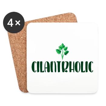 Cilantrholic Nourriture Herbe J'aime La Coriandre - Dessous de verre (lot de 4) - blanc - Devant