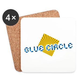 Yellow Square with Beams - Coasters (set of 4) - white - Front