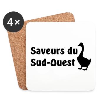 saveurs sud-ouest - Dessous de verre (lot de 4) - blanc - Devant