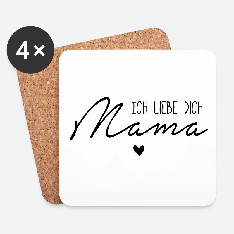 Ich liebe dich, Mama - Untersetzer (4er-Set) - Weiß