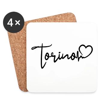 Torino Heartbeat Turin Italy - Coasters (set of 4) - white - Front