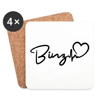 Binz heartbeat Baltic Sea seaside resort Binz - Coasters (set of 4) - white - Front