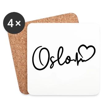 Battement de cœur d’Oslo - Dessous de verre (lot de 4) - blanc - Devant