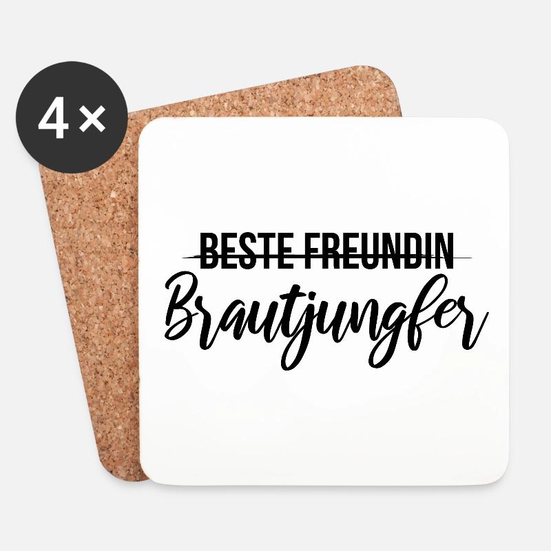 Hochzeit Junggesellenabschied Beste Freundin - Untersetzer (4er-Set) - Weiß