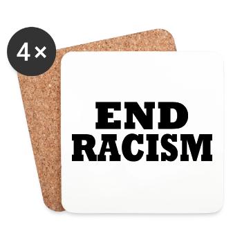 End Racism - Dessous de verre (lot de 4) - blanc - Devant