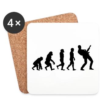 Bassgitarrist Musiker Bassist Evolution - Untersetzer (4er-Set) - Weiß - Vorne