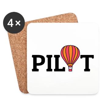 Hot Air Ballooning Hopper Balloon Pilot Balloonist - Coasters (set of 4) - white - Front