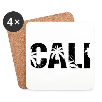 Cali Palmen Kalifornien - Untersetzer (4er-Set) - Weiß - Vorne