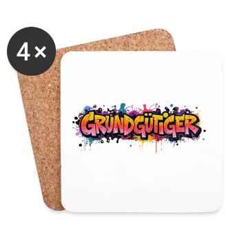 Grundgütger Graffiti Neon-Explosion - Untersetzer (4er-Set) - Weiß - Vorne