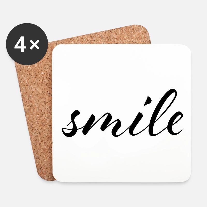 Smile - Untersetzer (4er-Set) - Weiß