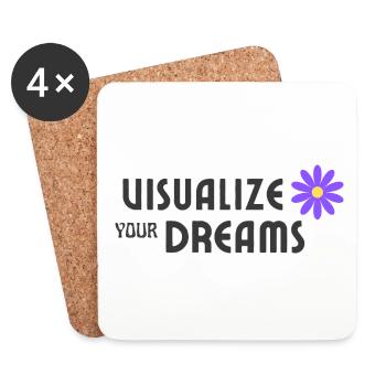 Visualize your dreams - Coasters (set of 4) - white - Front