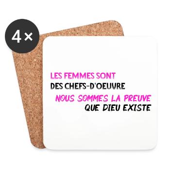 Femmes chefs d'oeuvre - PNK BLK - Dessous de verre (lot de 4) - blanc - Devant