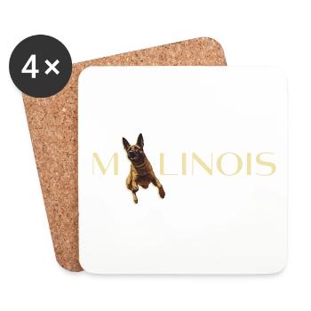 Belgian Shepherd inscription - Coasters (set of 4) - white - Front