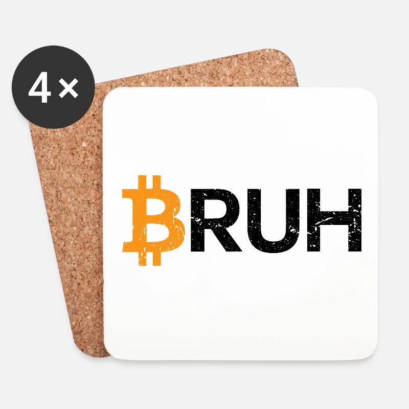 Bitcoin Bruh Kryptowährung Bitcoin - Untersetzer (4er-Set) - Weiß