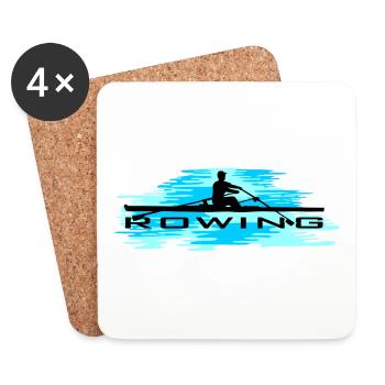 Rowing, rowing and water - Coasters (set of 4) - white - Front
