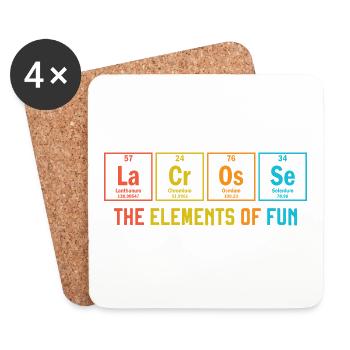 Lacrosse Élément Périodique Drôle Chimie Nerd - Dessous de verre (lot de 4) - blanc - Devant
