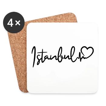Istanbul heartbeat - Coasters (set of 4) - white - Front