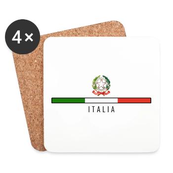 Italia Italian Italian Italy - Coasters (set of 4) - white - Front