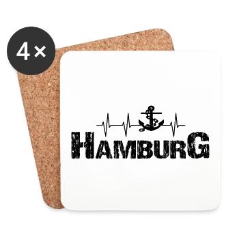 Hamburg - Untersetzer (4er-Set) - Weiß - Vorne