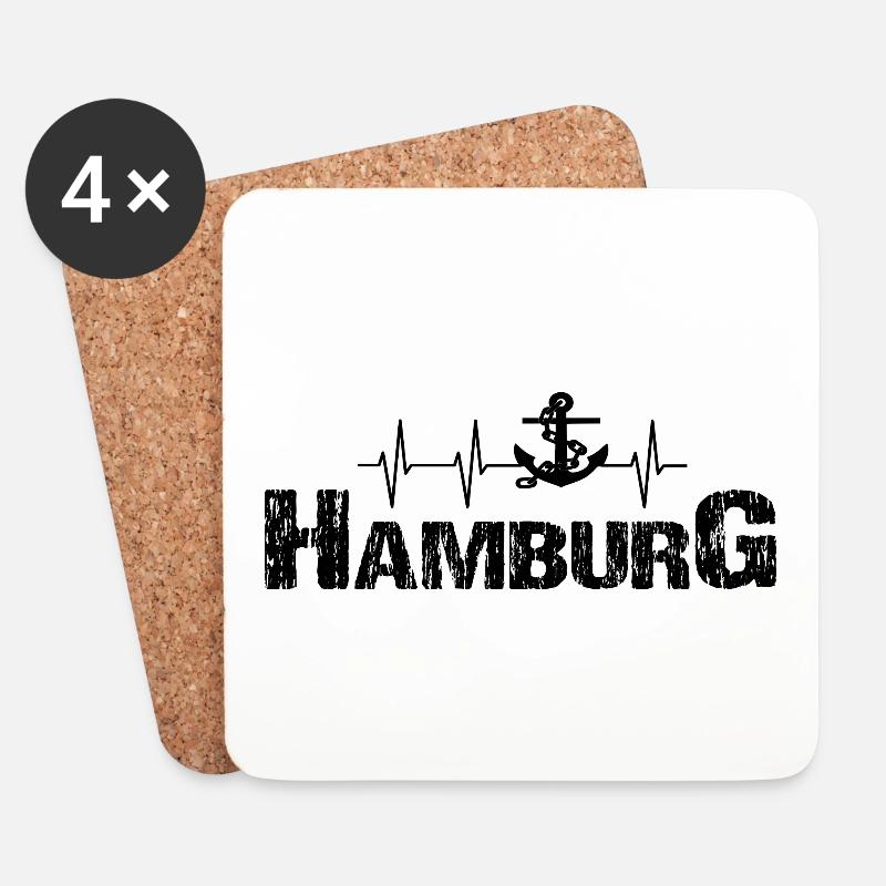 Hamburg - Untersetzer (4er-Set) - Weiß