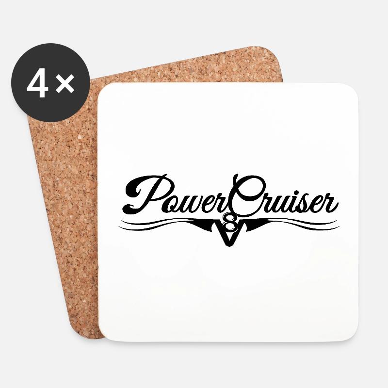 PowerCruiser V8 - Untersetzer (4er-Set) - Weiß