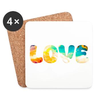 LOVE - Coasters (set of 4) - white - Front