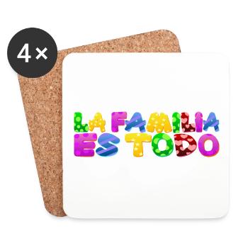 La Familia es todo Eltern Kind Geburt Mama Papa - Untersetzer (4er-Set) - Weiß - Vorne