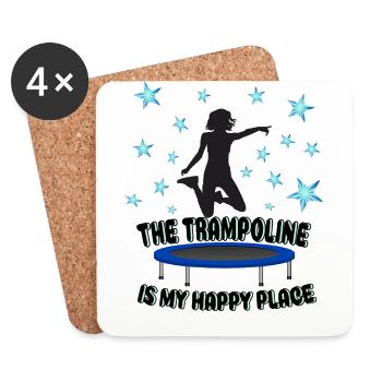 Jumping Trampolin Jumpen Jumpstyle Jump Fitness - Untersetzer (4er-Set) - Weiß - Vorne