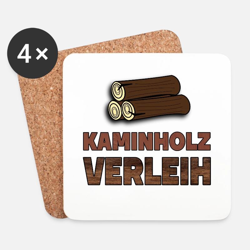 Kaminholz Verleih Feuerholz Vermietung Geschenk - Untersetzer (4er-Set) - Weiß