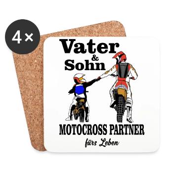 Motorrad Motorradfahren Motocross Partner - Untersetzer (4er-Set) - Weiß - Vorne