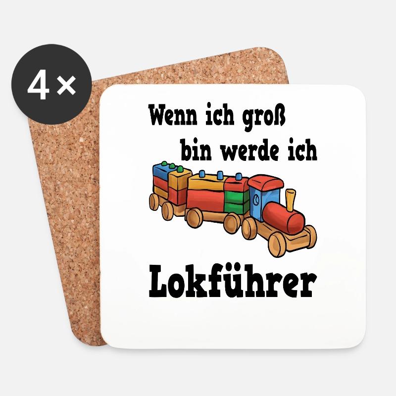 Wenn ich groß bin werde ich Lokführer - Untersetzer (4er-Set) - Weiß