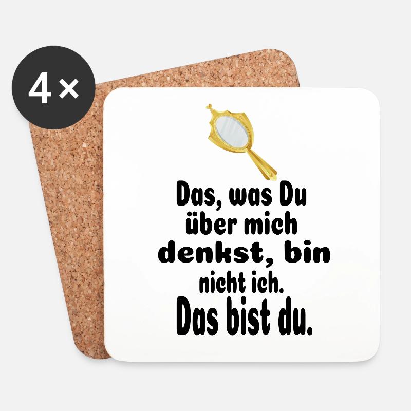 Spiegel Spiegelbild Selbstreflektion - Untersetzer (4er-Set) - Weiß