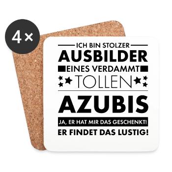 Lustiger Ich bin stolzer Aubilder Spruch - Untersetzer (4er-Set) - Weiß - Vorne