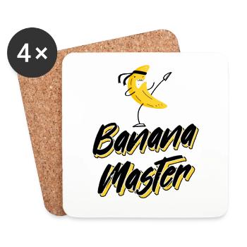 Karaté Arts Martiaux Banane Judo Kickboxing Kung Fu - Dessous de verre (lot de 4) - blanc - Devant