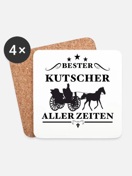 Bester Kutscher Kutsche Kutschen Gespan Geschenk - Untersetzer (4er-Set) - Weiß