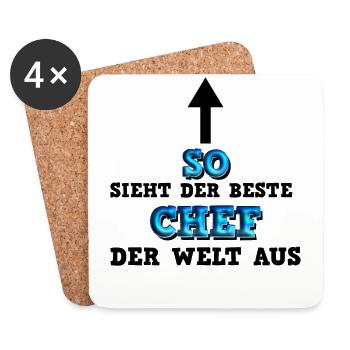 So sieht der beste Chef aus Geschäftsführer - Untersetzer (4er-Set) - Weiß - Vorne