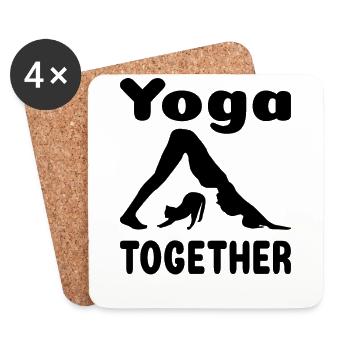 Yoga together cat woman - Coasters (set of 4) - white - Front