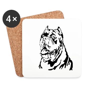 Cane Corso dog dog puppy mastiff molosser - Coasters (set of 4) - white - Front