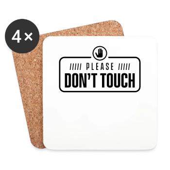 Bitte nicht anfassen Finger Weg Berühren Gucken - Dessous de verre (lot de 4) - blanc - Devant