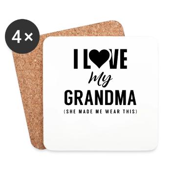 Ich liebe meine Oma Großmutter Großmama Omi - Untersetzer (4er-Set) - Weiß - Vorne