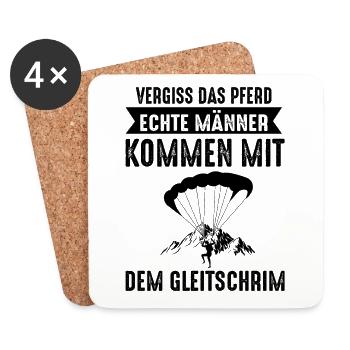 Paragliding Fallschirmspringer Gleitschirmfliegen - Untersetzer (4er-Set) - Weiß - Vorne