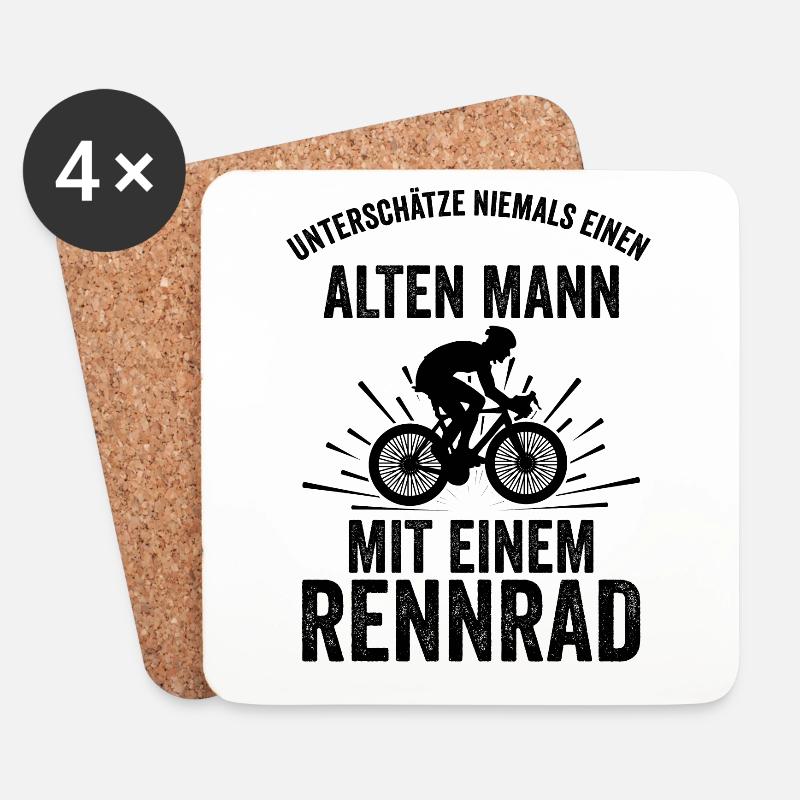 Unterschätze Niemals Einen Alten Mann Mit Einem - Untersetzer (4er-Set) - Weiß
