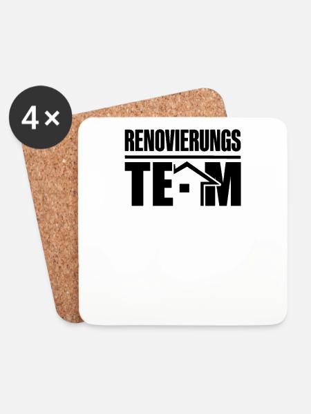 Renovierung Team Renovieren Sanieren - Untersetzer (4er-Set) - Weiß